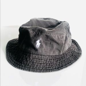 Ralph Polo Lauren Grey Denim Bucket Hat